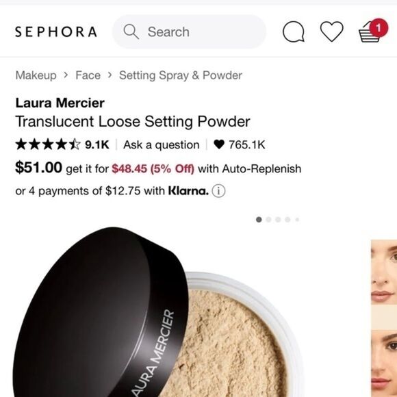 Laura mercier TRANSLUCENT
LOOSE SETTING POWDER
1 OZ. SEALED *FULL SIZE* - Picture 6 of 11